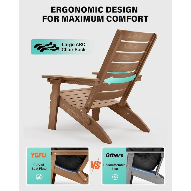 Chaises Adirondack pliantes WINSOON HIPS avec dossier incurvé et porte-gobelet