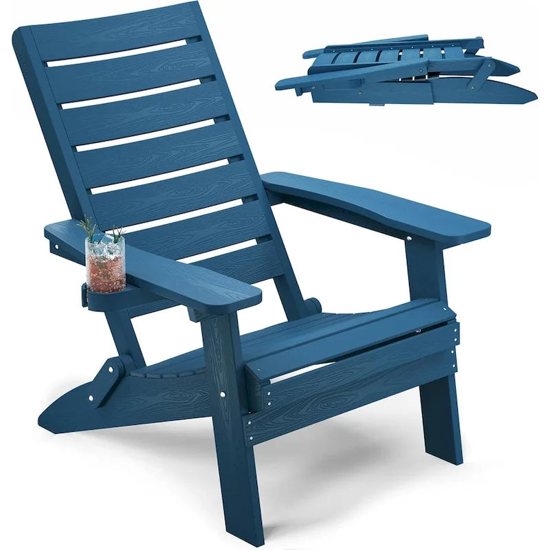 Chaises Adirondack pliantes WINSOON HIPS avec dossier incurvé et porte-gobelet