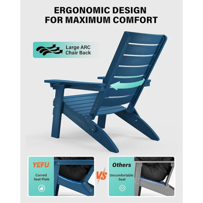 Chaises Adirondack pliantes WINSOON HIPS avec dossier incurvé et porte-gobelet