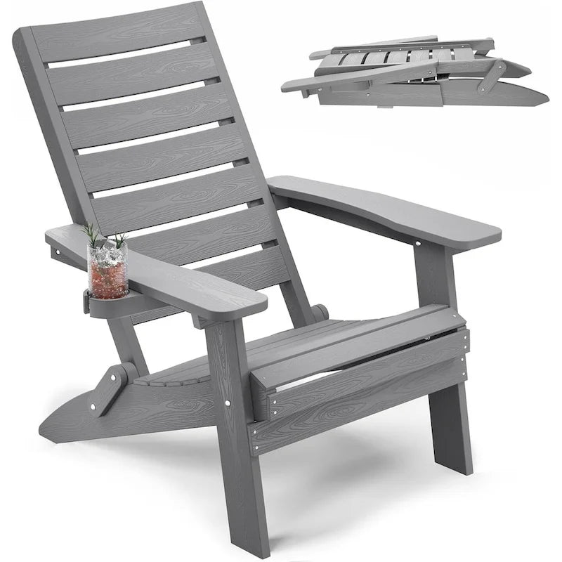 Chaises Adirondack pliantes WINSOON HIPS avec dossier incurvé et porte-gobelet