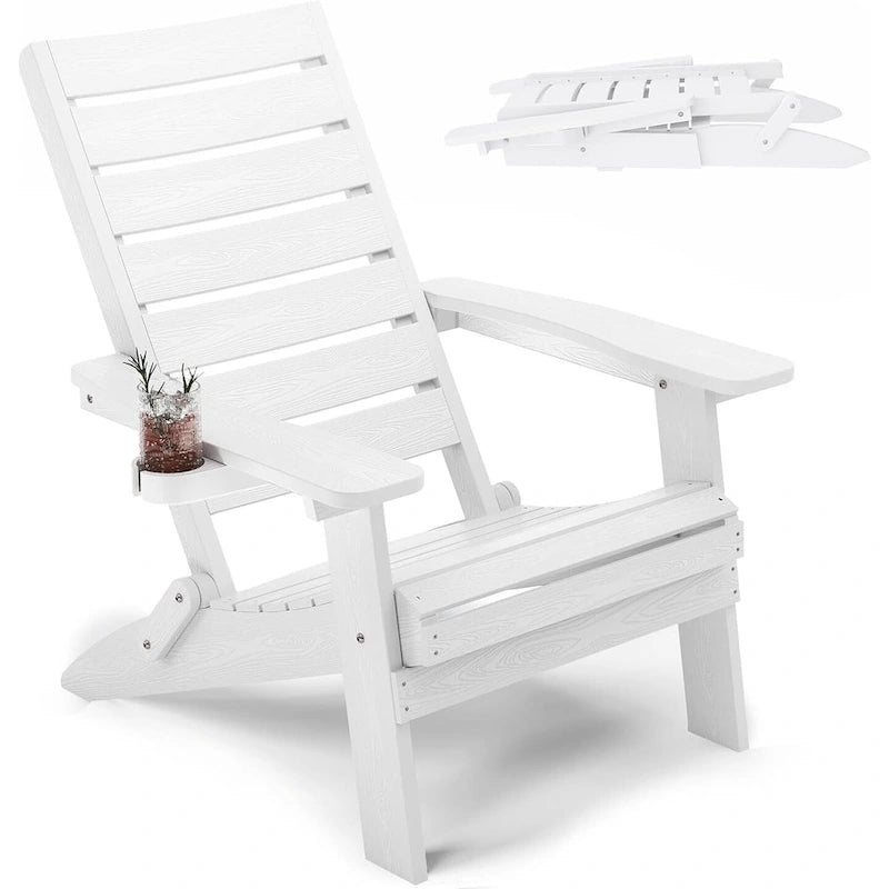 Chaises Adirondack pliantes WINSOON HIPS avec dossier incurvé et porte-gobelet