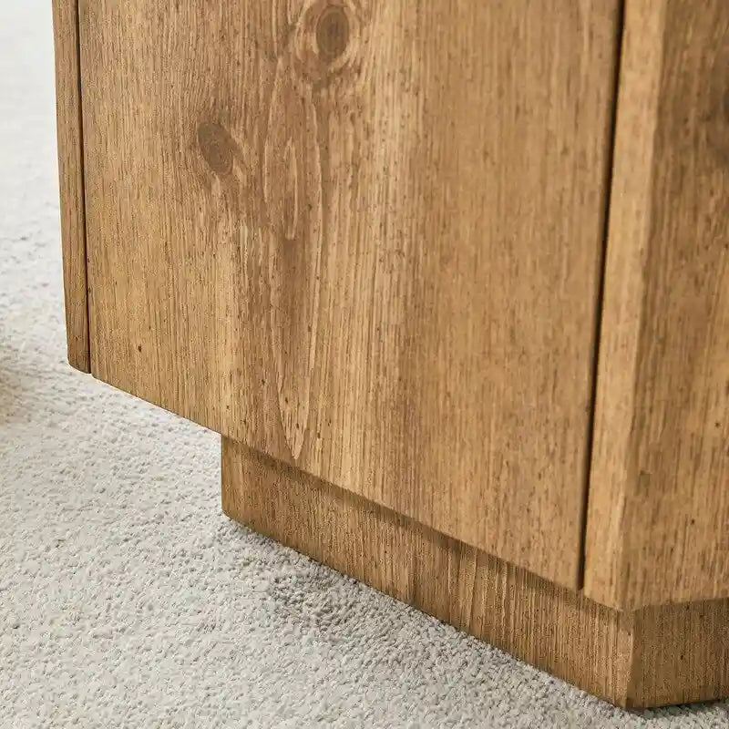 Table Basse Hexagonale en MDF avec Tiroirs Design Simple et Pratique, Fabriquée à partir de Matériaux de Haute Qualité pour une Fonctionnalité Élégante