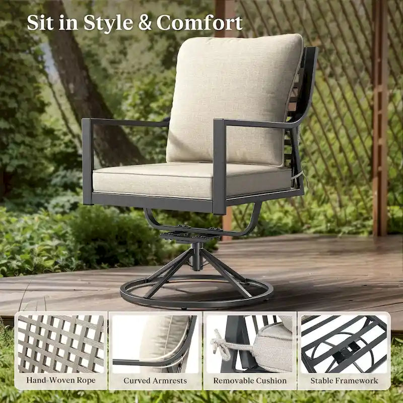 Chaise Balancelle de Jardin avec Coussins Beiges