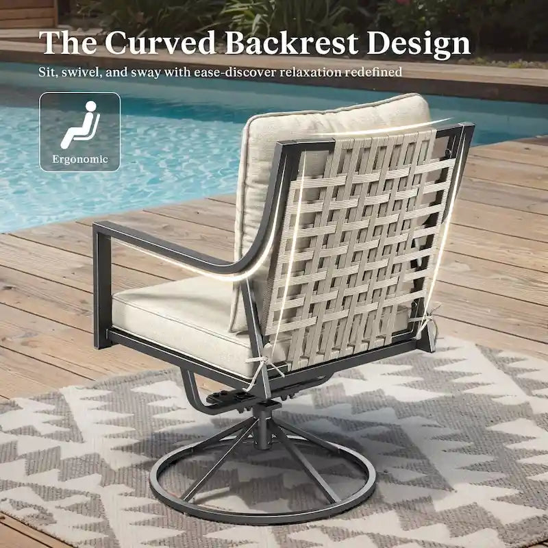 Chaise Balancelle de Jardin avec Coussins Beiges