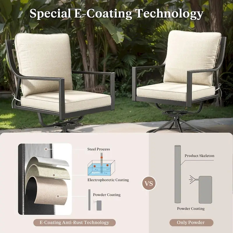 Chaise Balancelle de Jardin avec Coussins Beiges