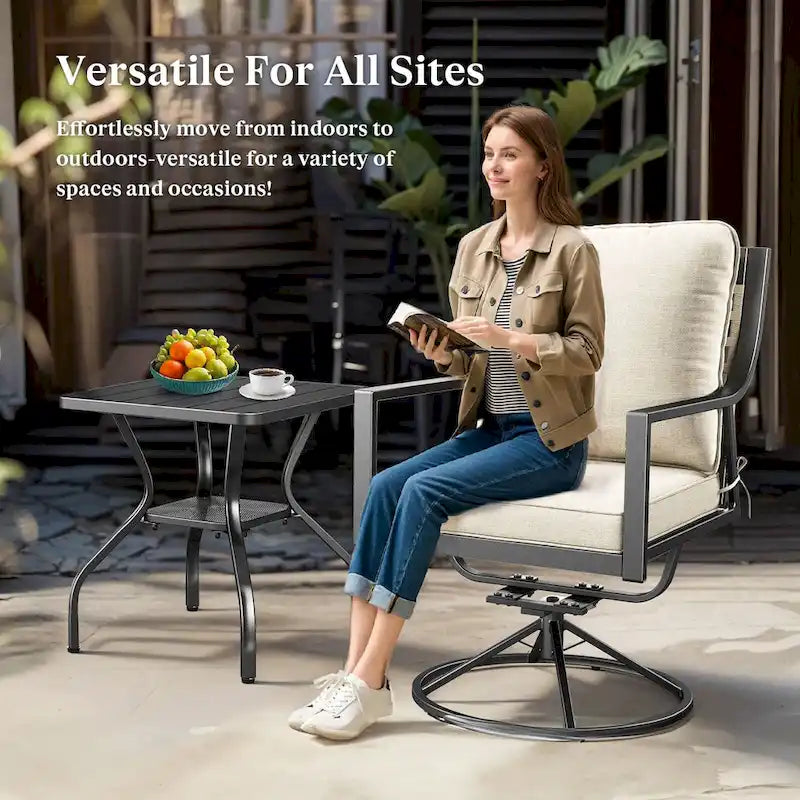 Chaise Balancelle de Jardin avec Coussins Beiges