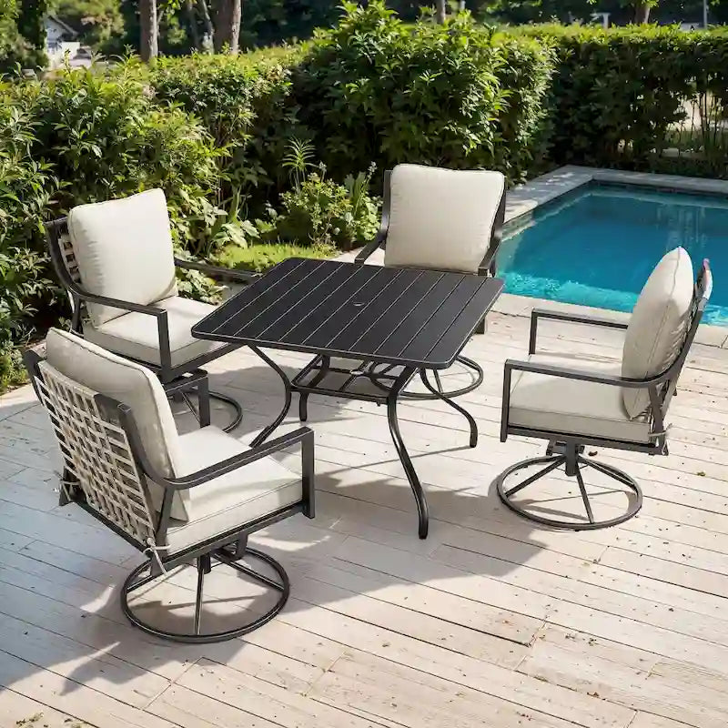 Chaise Balancelle de Jardin avec Coussins Beiges