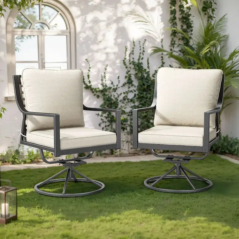 Chaise Balancelle de Jardin avec Coussins Beiges