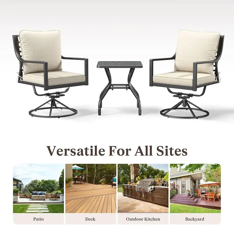 Chaise Balancelle de Jardin avec Coussins Beiges