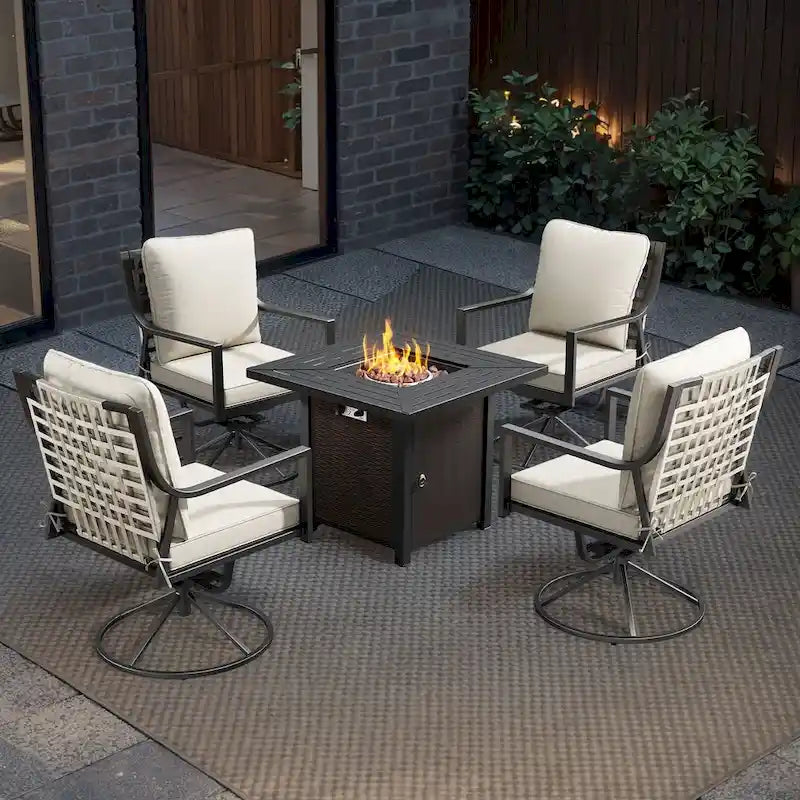 Chaise Balancelle de Jardin avec Coussins Beiges