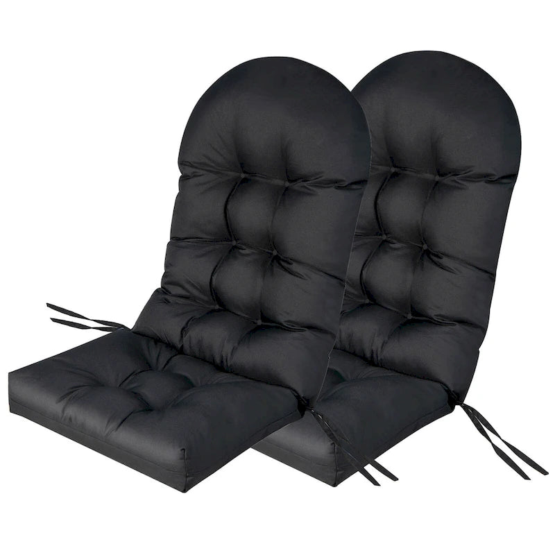 Gymax Lot de 2 Coussins de Chaise Adirondack pour Patio Dossier Haut Résistant à la Décoloration