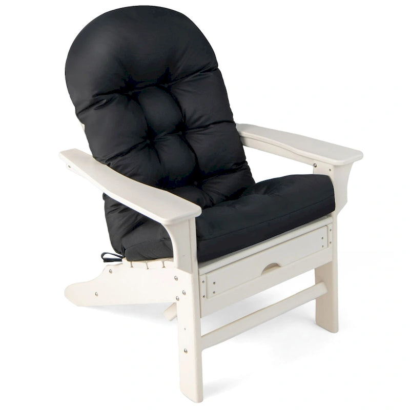 Gymax Lot de 2 Coussins de Chaise Adirondack pour Patio Dossier Haut Résistant à la Décoloration