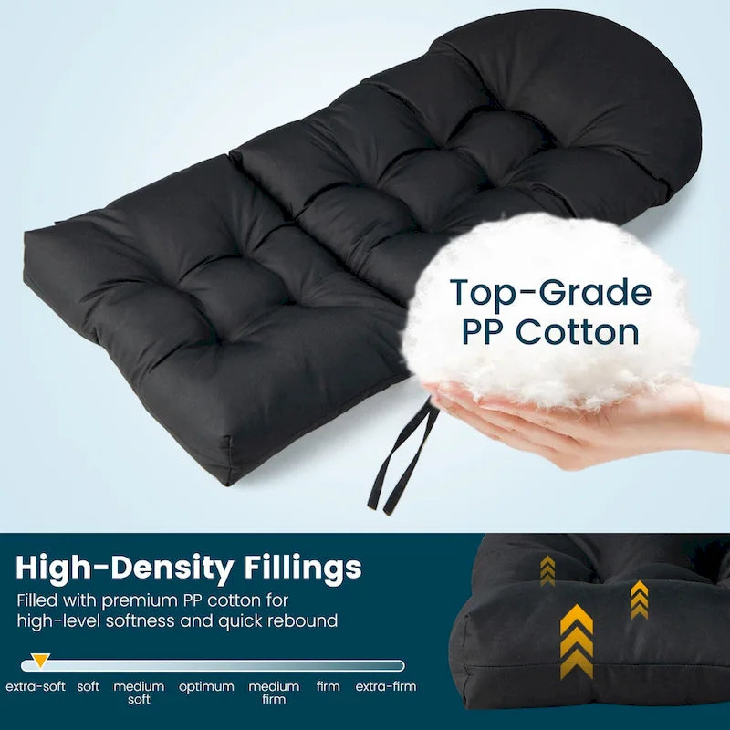 Gymax Lot de 2 Coussins de Chaise Adirondack pour Patio Dossier Haut Résistant à la Décoloration