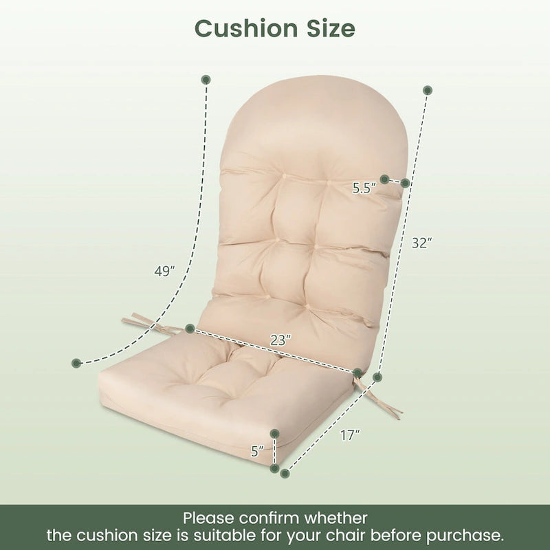 Gymax Lot de 2 Coussins de Chaise Adirondack pour Patio Dossier Haut Résistant à la Décoloration