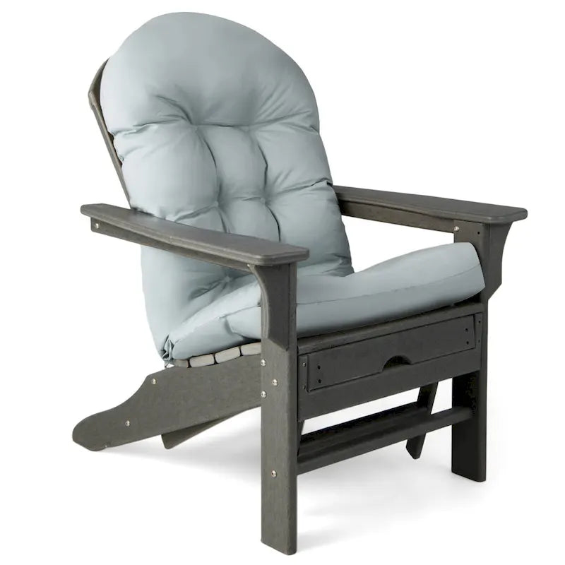 Gymax Lot de 2 Coussins de Chaise Adirondack pour Patio Dossier Haut Résistant à la Décoloration