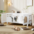 Meuble Cache Litière pour Chat, Cache Litière pour Chat avec Porte à Griffer, Maison pour Animaux de Compagnie Style Meuble, Meuble TV Moderne