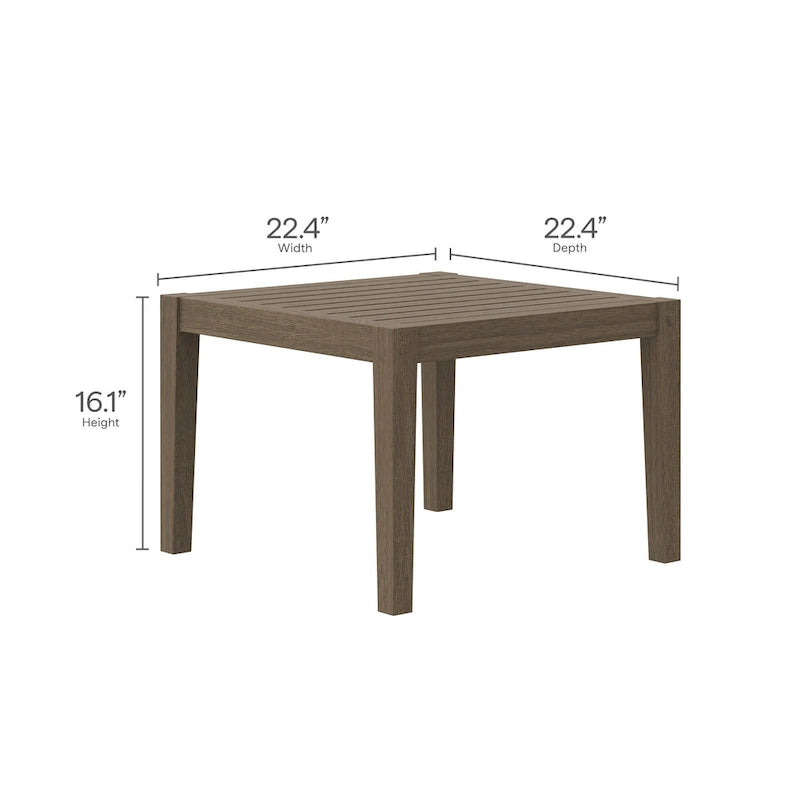 Table d'appoint en teck pour terrasse extérieure Northlake Square