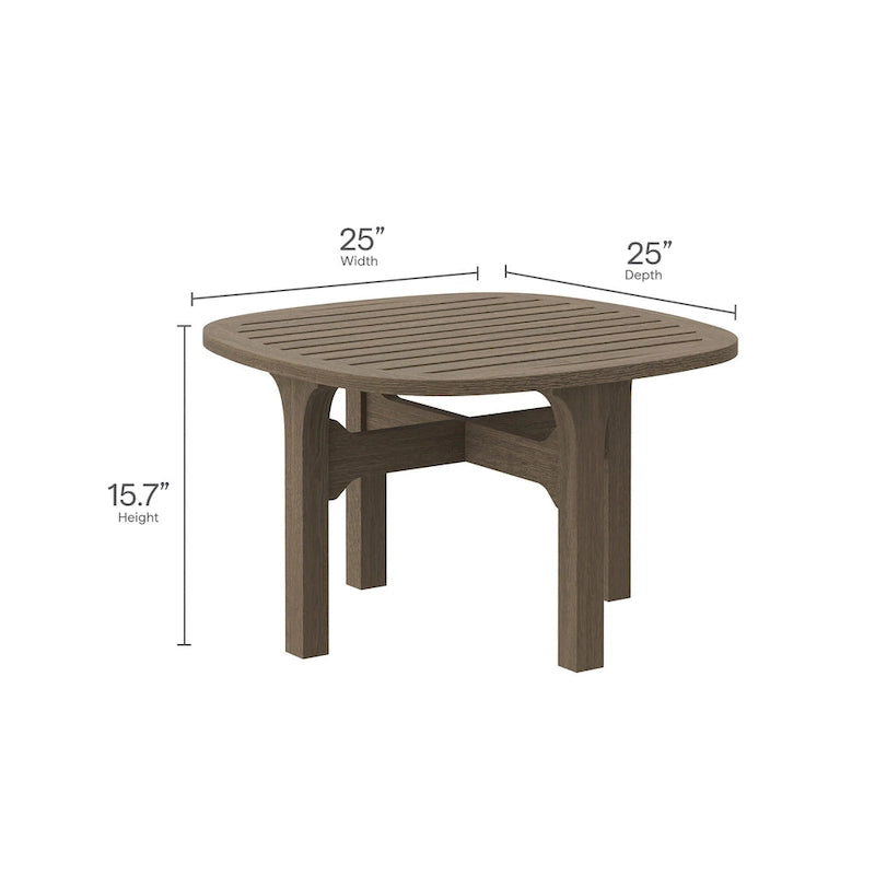 Table d'appoint d'extérieur en teck Saratoga Square