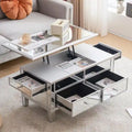 Table basse relevable miroir avec tiroirs
