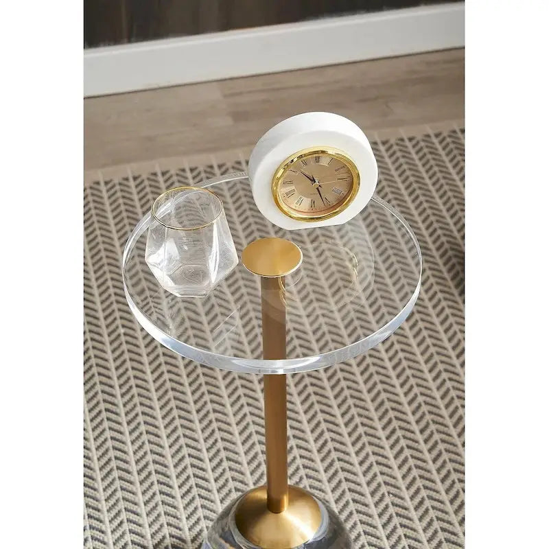 Table d'appoint solide en acrylique et laiton (lot de 2)