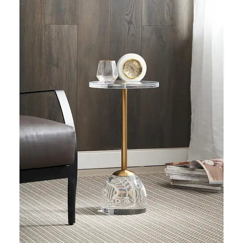 Table d'appoint solide en acrylique et laiton (lot de 2)