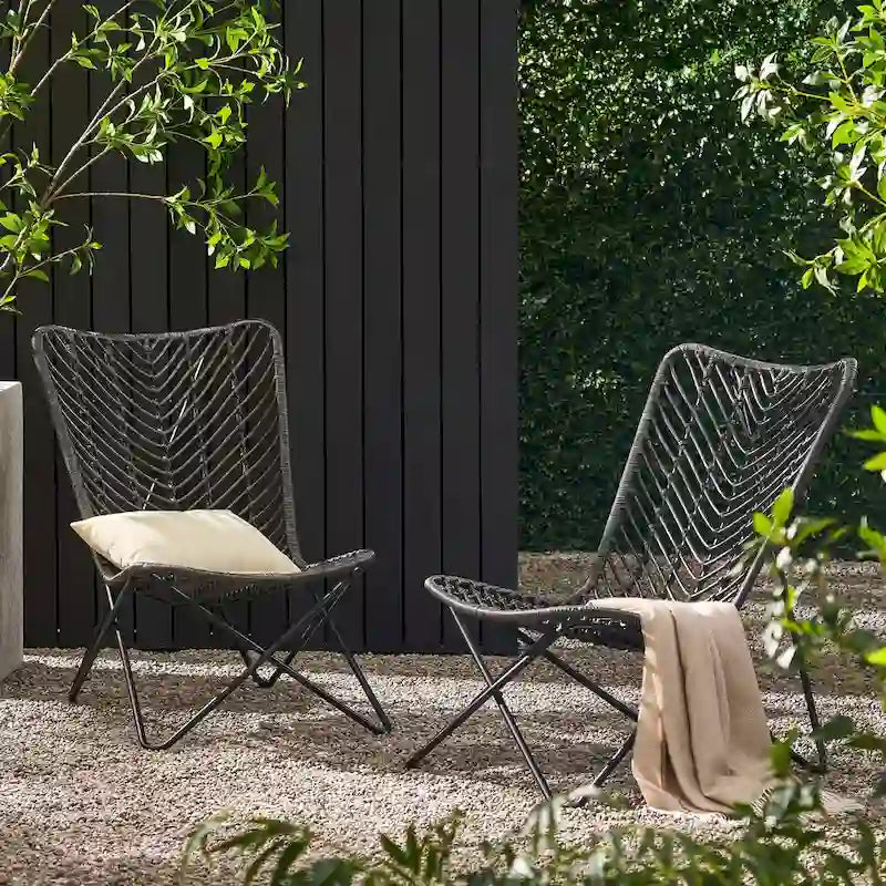 outdoor CHAIR with an earthy wicker finish