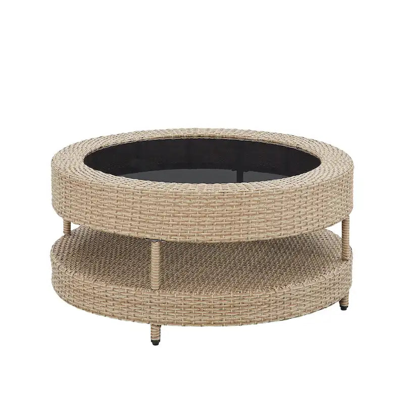 Canapé d'extérieur en osier courbé Corvus Fiji Demi-Rond, 8 pièces