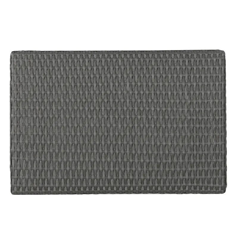 Table d'appoint Mach, Osier et cadre en fer gris foncé, utilisable en extérieur, 24 pouces