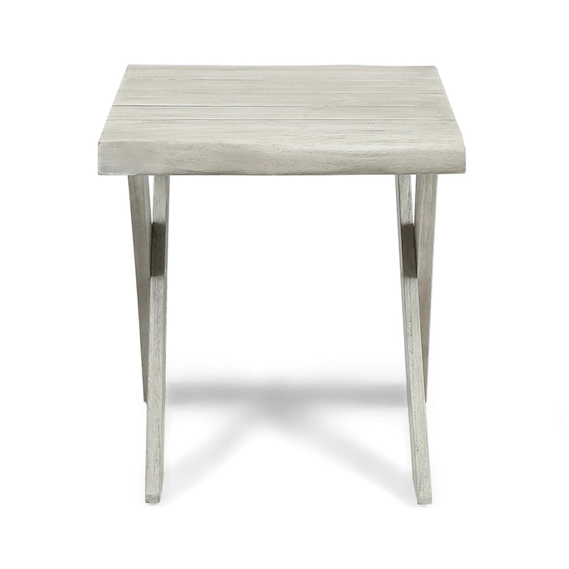 Table d'appoint d'extérieur, teck sablé de 45,7 cm, bois d'acacia gris