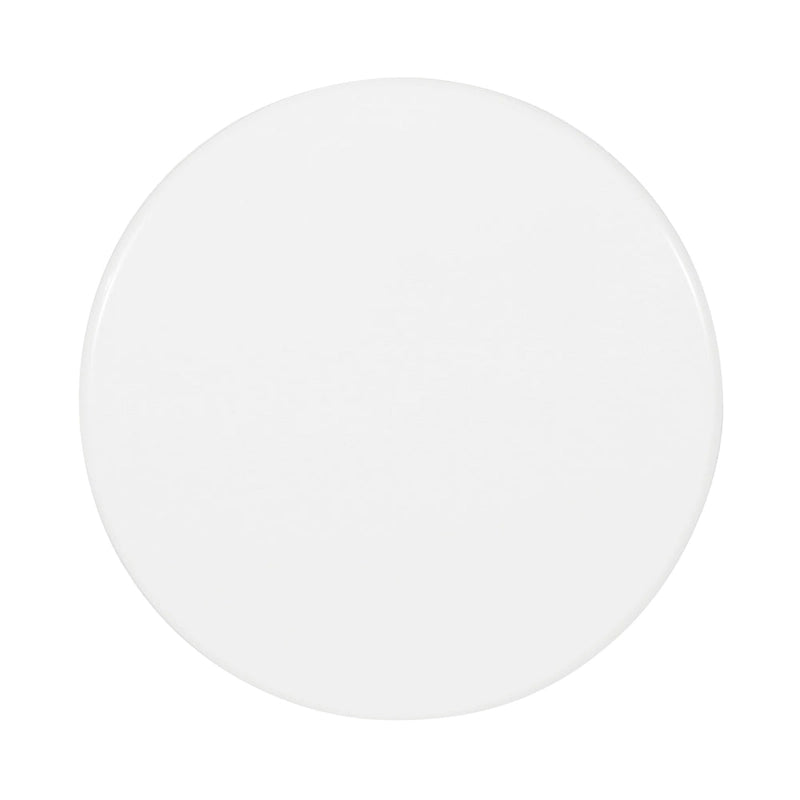 Table d'appoint d'extérieur Suma, plateau rond de 15 pouces, pied central, fer blanc