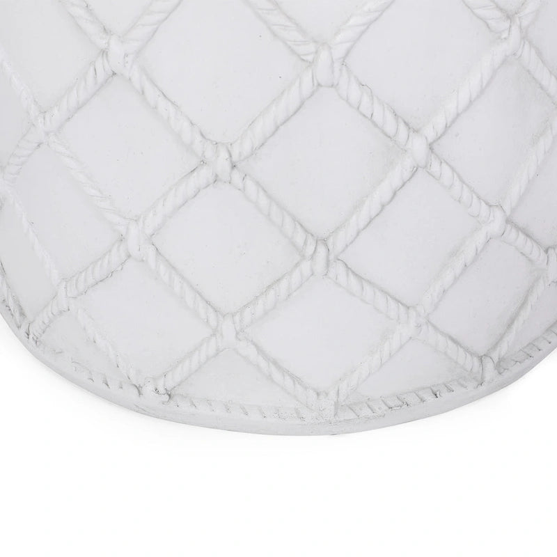 Table d'appoint d'extérieur, plateau rond de 15 pouces, faux béton blanc antique