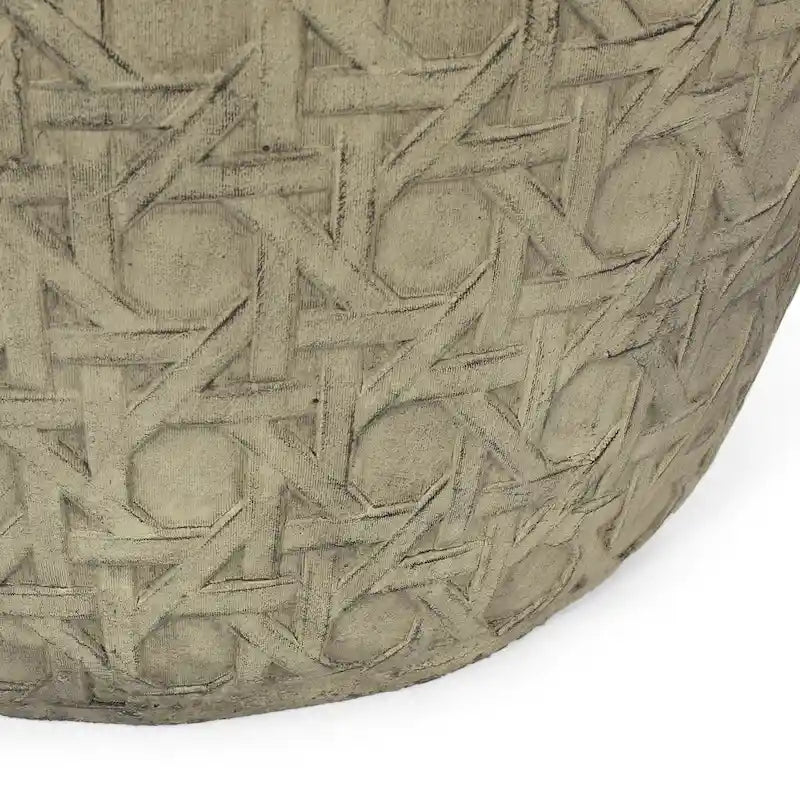 Table d'appoint d'extérieur, jaune antique imitation béton, ronde 18 pouces