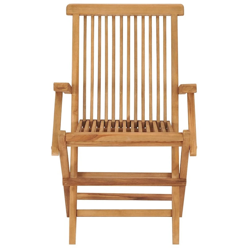 Ensemble de 3 chaises longues pliantes d'extérieur, dossier à lattes, en teck marron