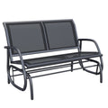 Balançoire à bascule double 2 places d'extérieur, fauteuil à bascule double pour patio avec cadre en acier thermolaqué pour jardin, véranda