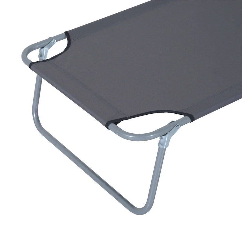 Chaise longue d'extérieur Outsunny, transat pliable réglable, chaise de bronzage avec pare-soleil pour la plage, le camping, le jardin