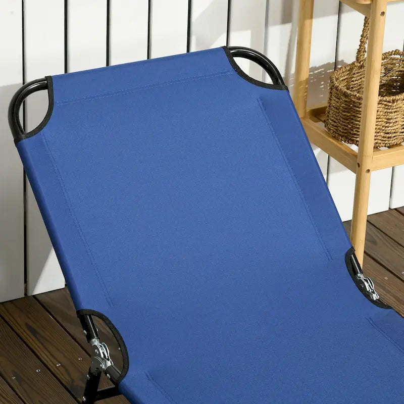 Outsunny Lot de 2 chaises longues pliantes de piscine avec dossier inclinable sur 5 niveaux, cadre en acier pour la plage, le jardin, le patio