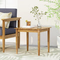 Rustic Side Table Outdoor End Table Wood Sofa Table with Slat Top, Portable Snack Table Plant Stand Coffee Table