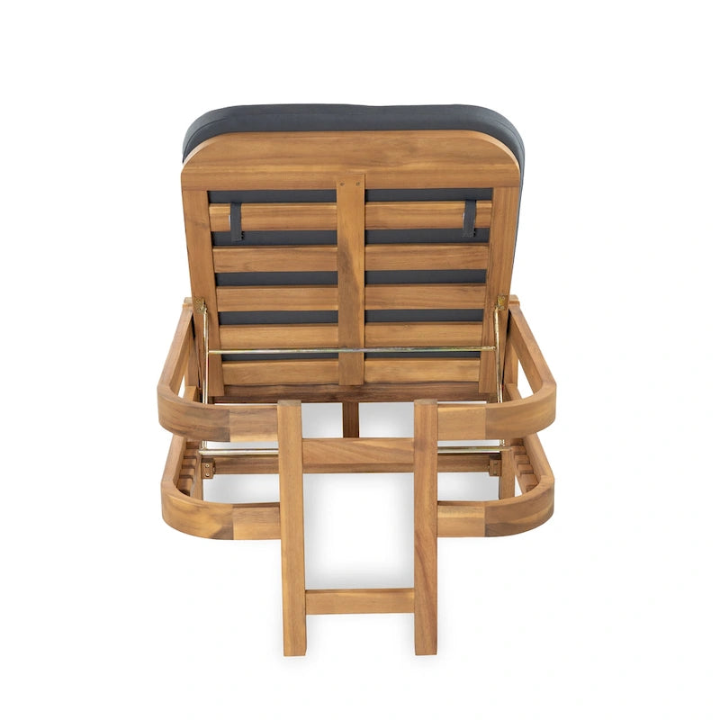 Christopher Knight Home - Chaises longues de jardin réglables en bois d'acacia (lot de 2)