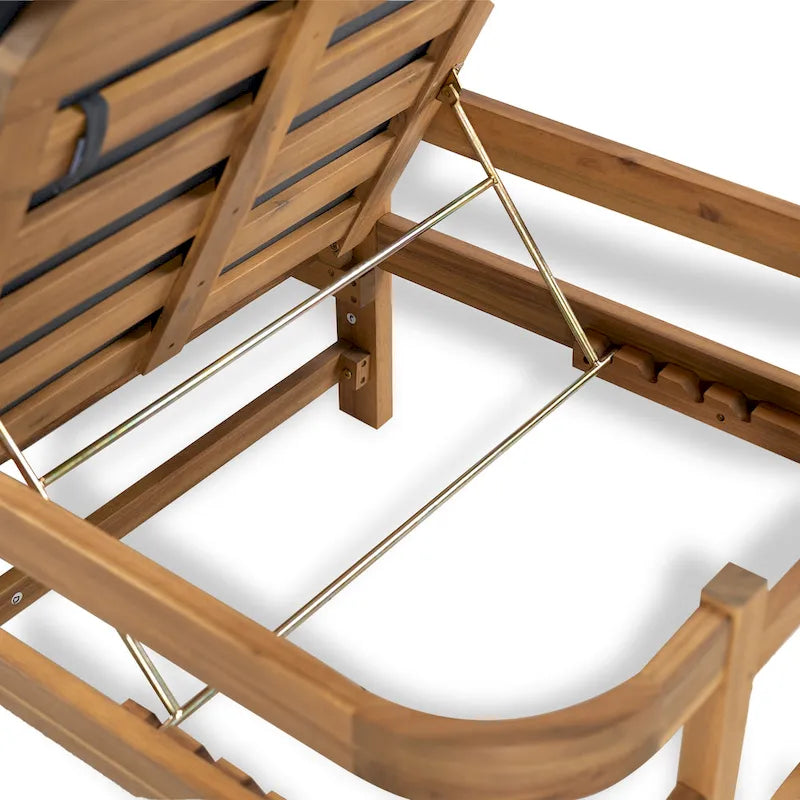 Christopher Knight Home - Chaises longues de jardin réglables en bois d'acacia (lot de 2)