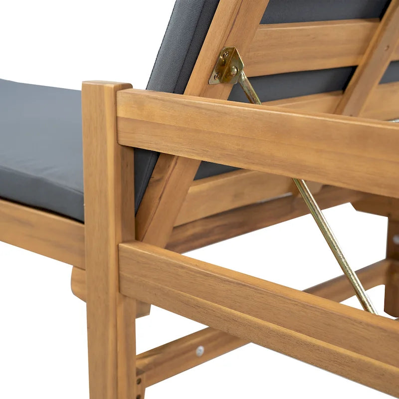 Christopher Knight Home - Chaises longues de jardin réglables en bois d'acacia (lot de 2)
