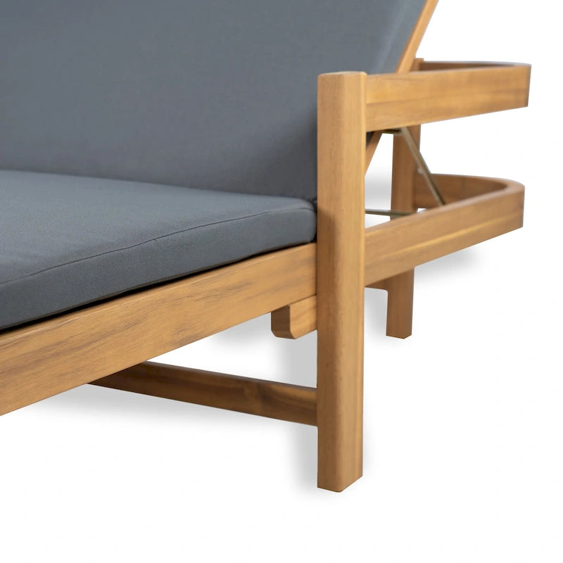 Christopher Knight Home - Chaises longues de jardin réglables en bois d'acacia (lot de 2)