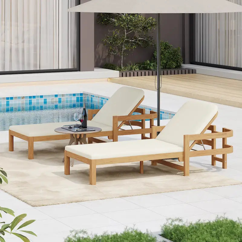 Christopher Knight Home - Chaises longues de jardin réglables en bois d'acacia (lot de 2)
