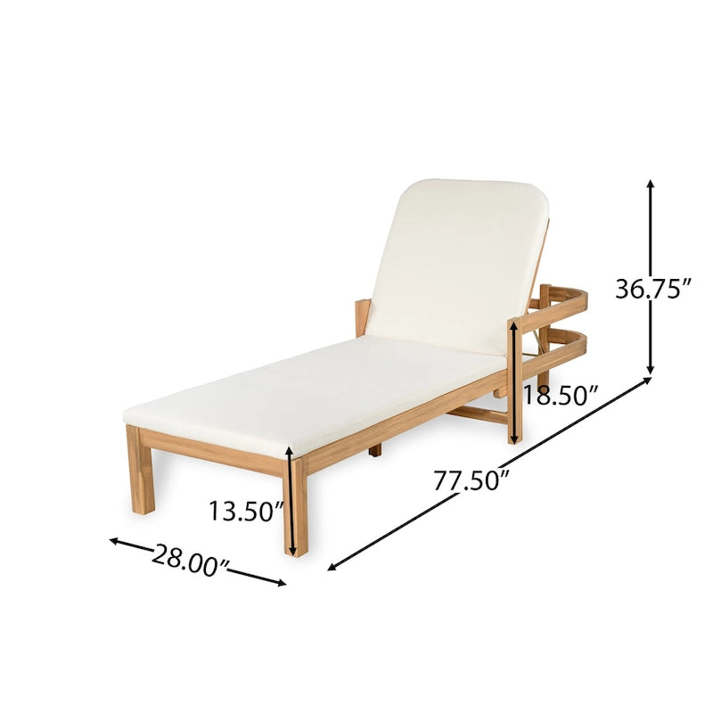 Christopher Knight Home - Chaises longues de jardin réglables en bois d'acacia (lot de 2)