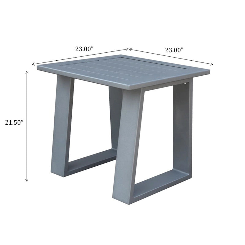 Table d'appoint/de bout carrée d'extérieur/d'intérieur en aluminium, étain poudré