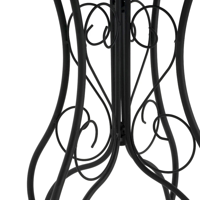 Table d'appoint ronde en céramique pour l'extérieur, Colorée+Noire