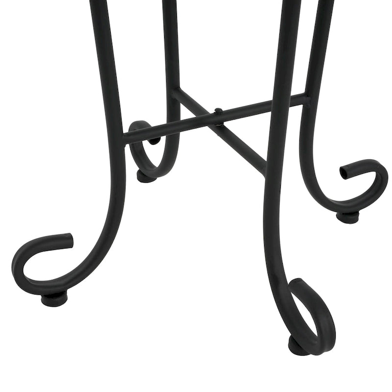 Table d'appoint de patio, bleu et noir