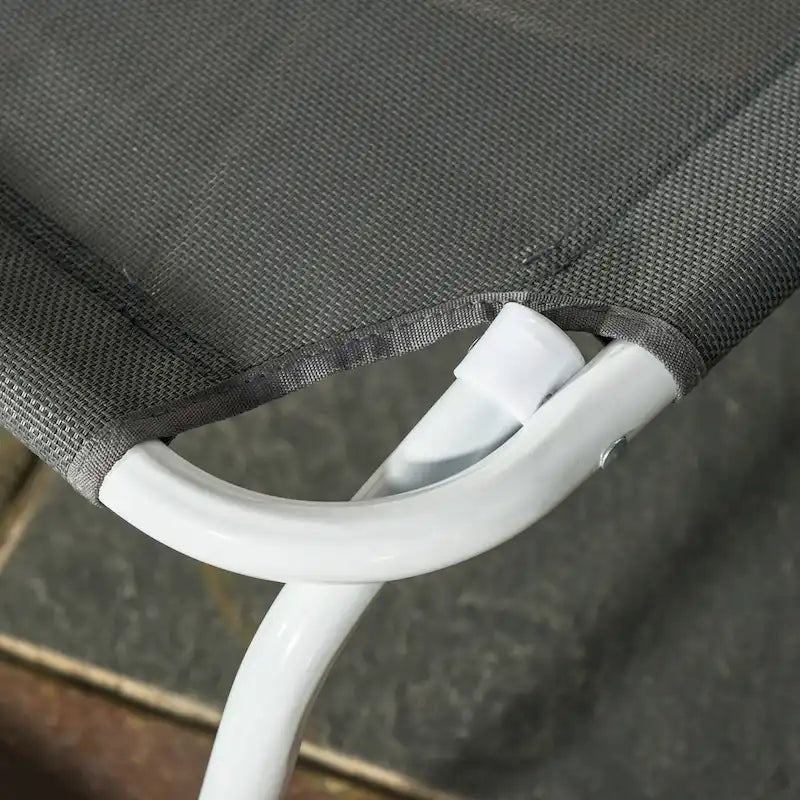 Chaise longue pliante d'extérieur, dossier inclinable 4 positions, accoudoirs, structure en métal et tissu en maille pour plage, jardin, terrasse