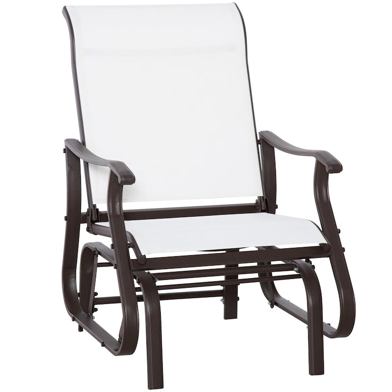 Fauteuil planeur d'extérieur Outsunny, Planeurs pour patio extérieur avec cadre en acier et tissu en maille pour jardin et véranda