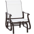 Fauteuil planeur d'extérieur Outsunny, Planeurs pour patio extérieur avec cadre en acier et tissu en maille pour jardin et véranda