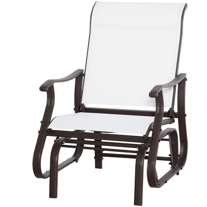 Fauteuil planeur d'extérieur Outsunny, Planeurs pour patio extérieur avec cadre en acier et tissu en maille pour jardin et véranda